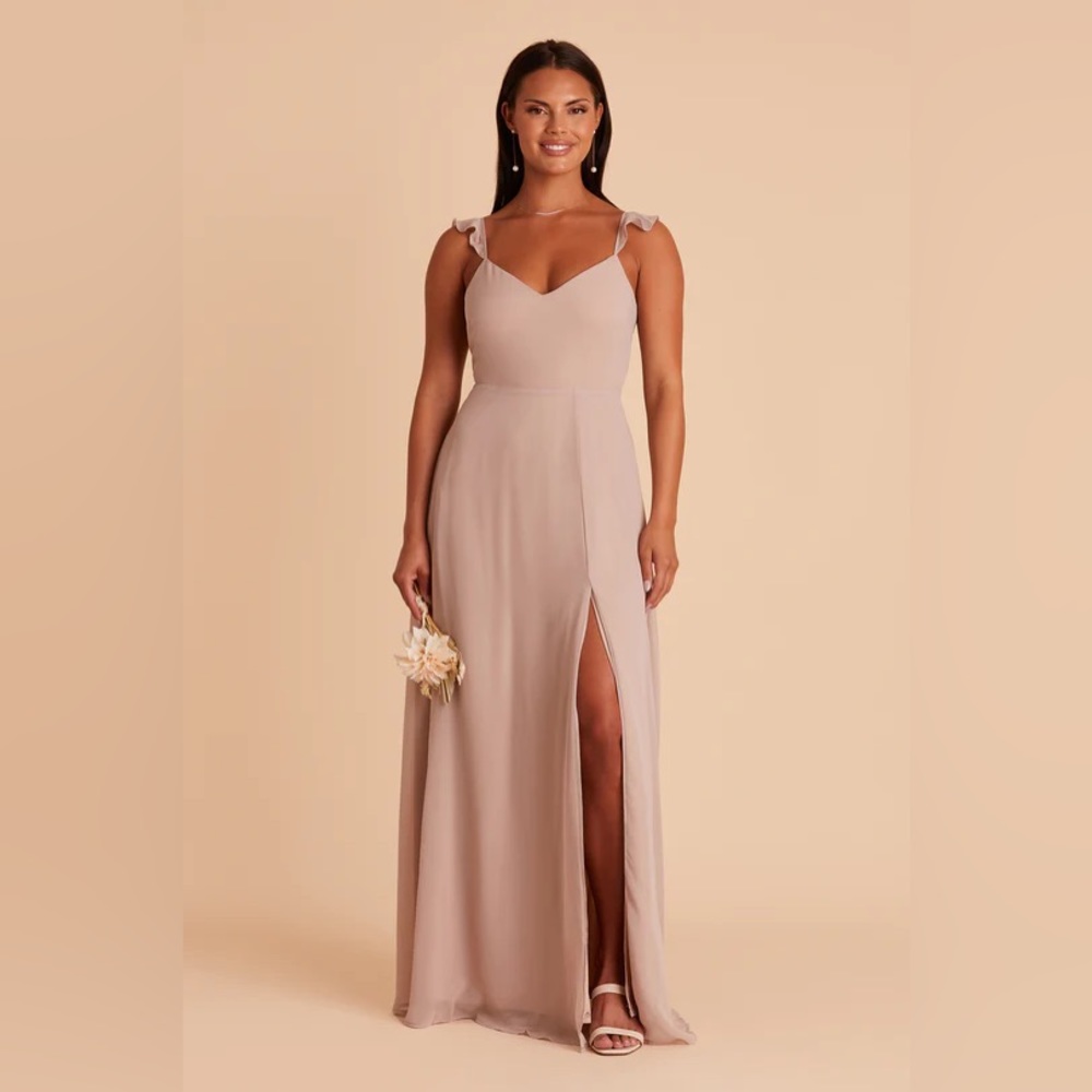 Bird grey chiffon taupe dress size small bridesmaid dress